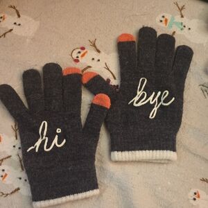 Old Navy Kids' Charcoal and Pink Gloves